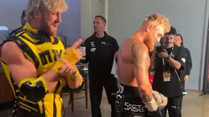 Logan Paul Attends Nate Diaz Vs Jake Paul Following His WWE SummerSlam