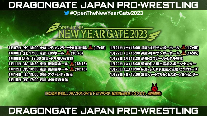 Dragon Gate The New Year Gate 2023 Night 1 Results – January 7