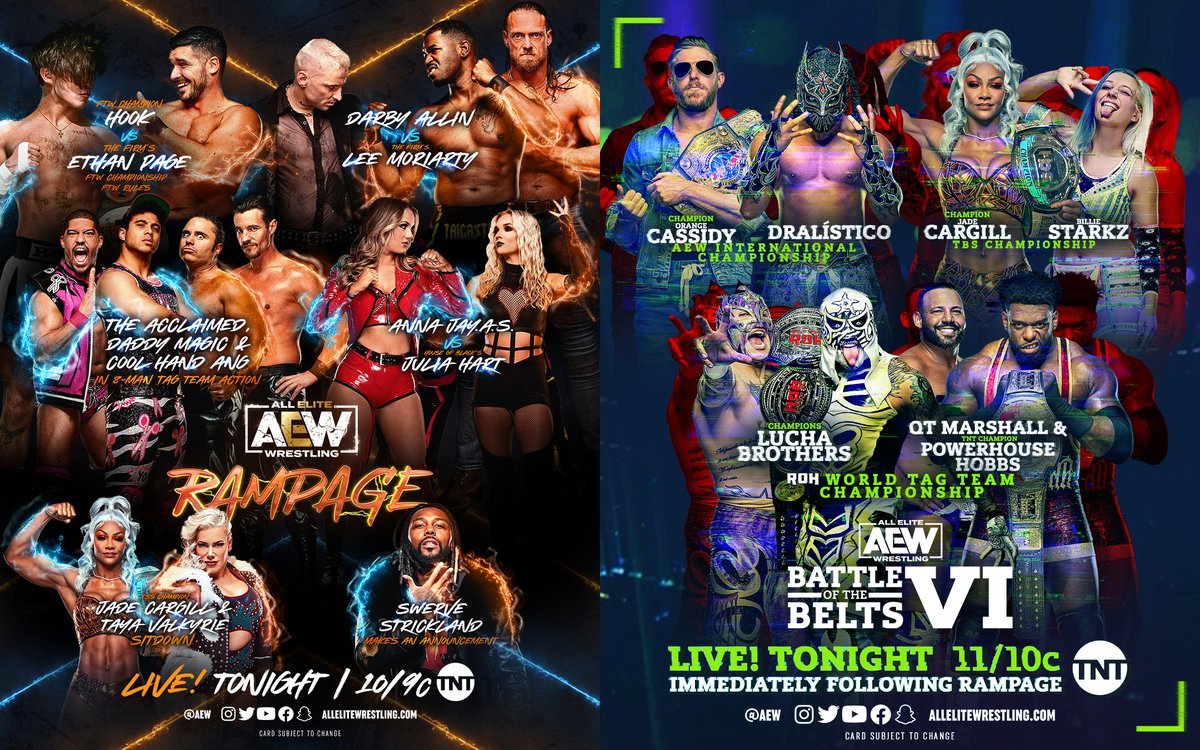AEW Rampage, Battle Of The Belts VI Pre-Show For Tonight (Video ...