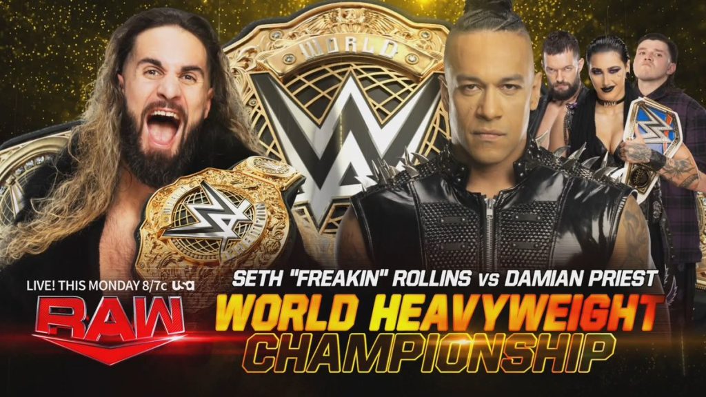 WWE Confirms Seth Rollins vs. Damian Priest For World Heavyweight Title ...