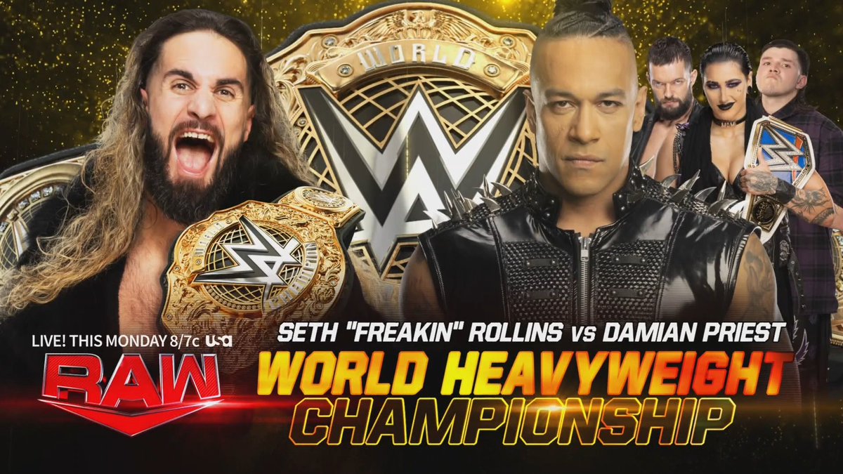 Wwe Confirms Seth Rollins Vs Damian Priest For World Heavyweight Title On Raw Pwmania 